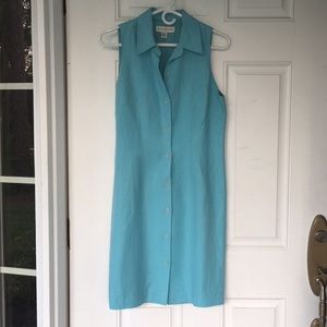 Light blue button down Linen dress